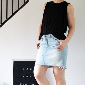 Madewell Black Sleeveless Top with Pleats